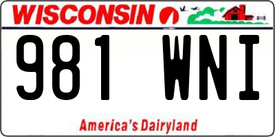WI license plate 981WNI