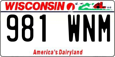 WI license plate 981WNM