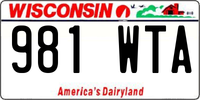 WI license plate 981WTA
