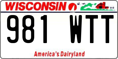 WI license plate 981WTT