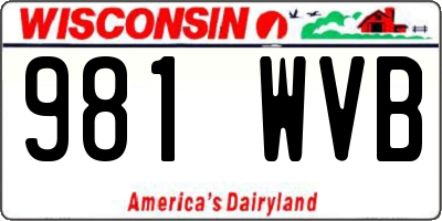 WI license plate 981WVB