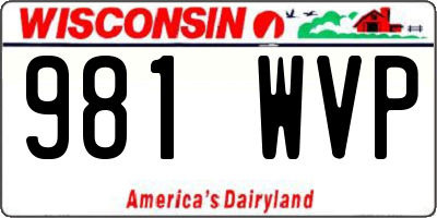 WI license plate 981WVP