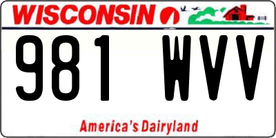 WI license plate 981WVV