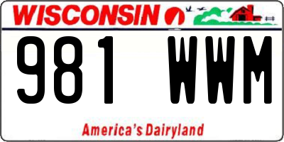 WI license plate 981WWM