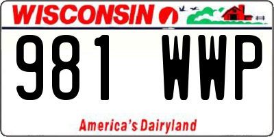 WI license plate 981WWP