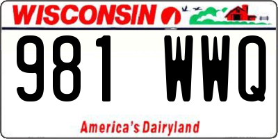 WI license plate 981WWQ