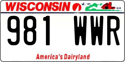 WI license plate 981WWR
