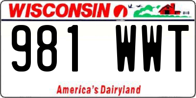 WI license plate 981WWT