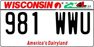 WI license plate 981WWU