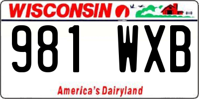 WI license plate 981WXB