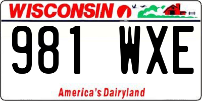 WI license plate 981WXE