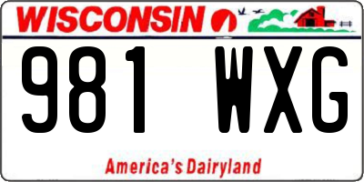 WI license plate 981WXG