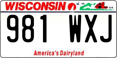 WI license plate 981WXJ