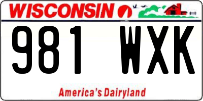 WI license plate 981WXK