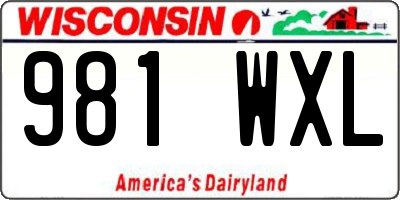 WI license plate 981WXL