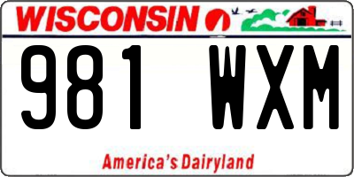 WI license plate 981WXM