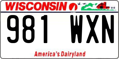 WI license plate 981WXN