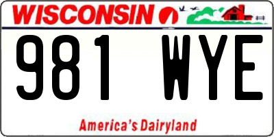 WI license plate 981WYE