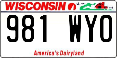 WI license plate 981WYO