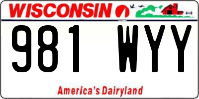 WI license plate 981WYY