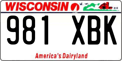 WI license plate 981XBK