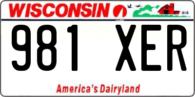 WI license plate 981XER