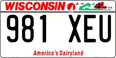WI license plate 981XEU