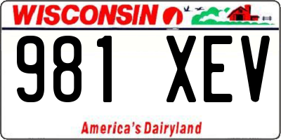 WI license plate 981XEV