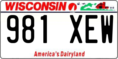 WI license plate 981XEW