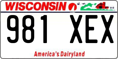 WI license plate 981XEX