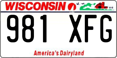 WI license plate 981XFG