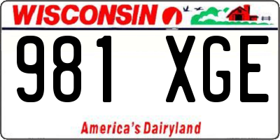 WI license plate 981XGE