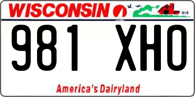 WI license plate 981XHO