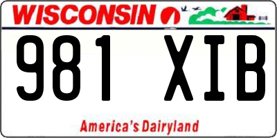 WI license plate 981XIB