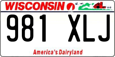 WI license plate 981XLJ