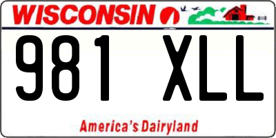 WI license plate 981XLL