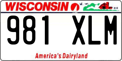 WI license plate 981XLM