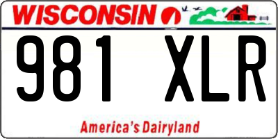 WI license plate 981XLR