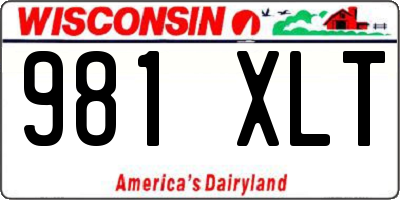 WI license plate 981XLT