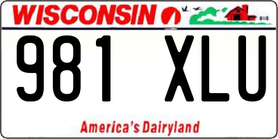 WI license plate 981XLU