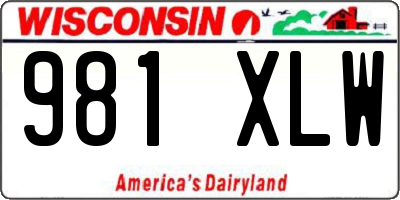 WI license plate 981XLW