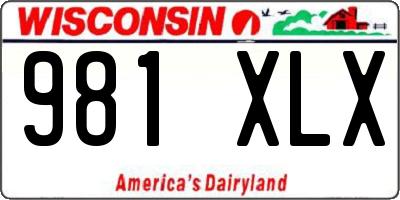 WI license plate 981XLX
