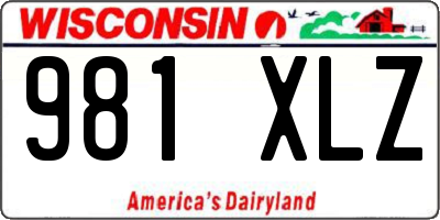 WI license plate 981XLZ