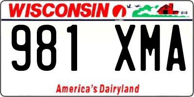 WI license plate 981XMA