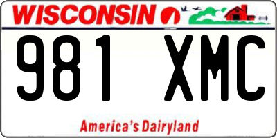 WI license plate 981XMC