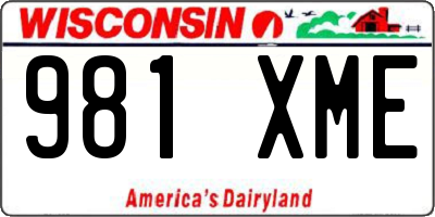 WI license plate 981XME