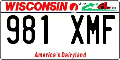 WI license plate 981XMF