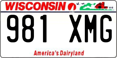 WI license plate 981XMG