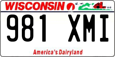 WI license plate 981XMI