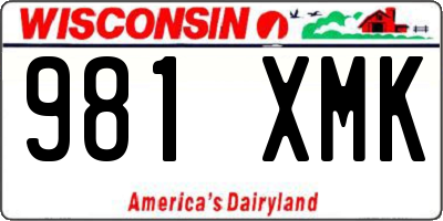 WI license plate 981XMK